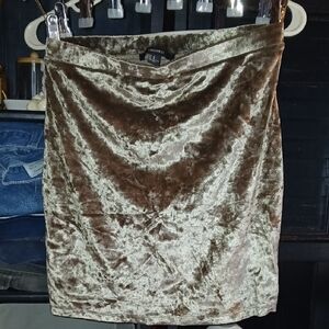 Forever 21 Velvet Mini Skirt in Shimmering Brown